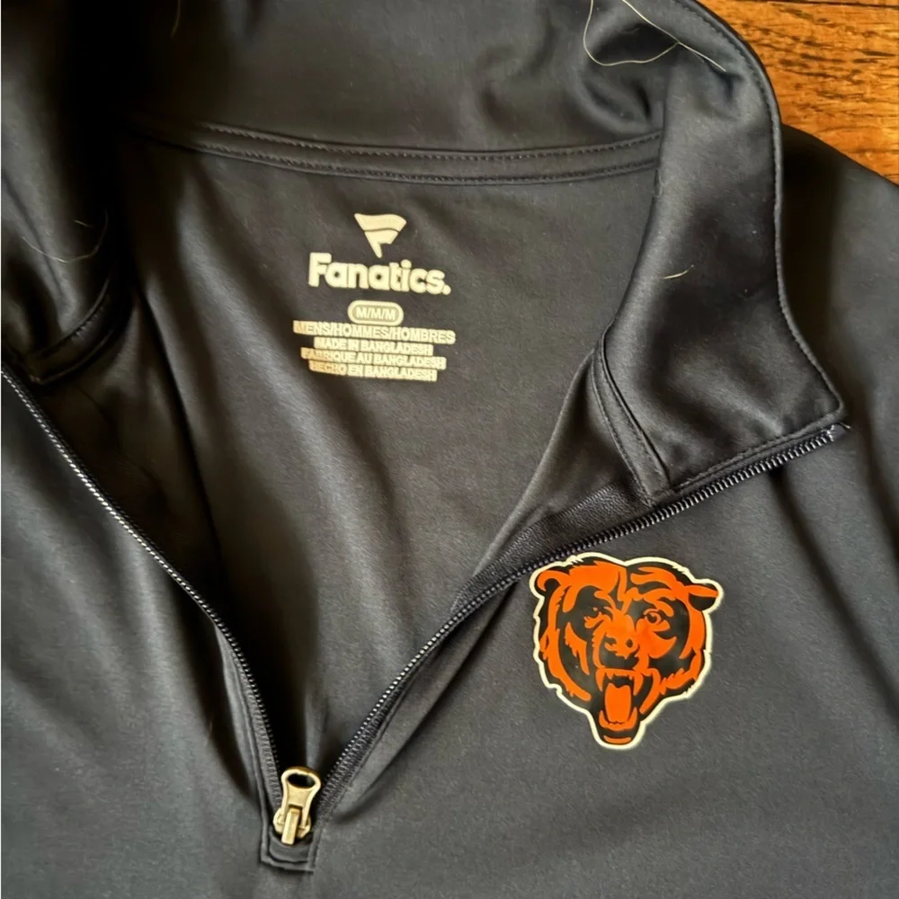Chicago Bears Fanatics Quarter Zip Pullover Navy Long Sleeve NFL Top